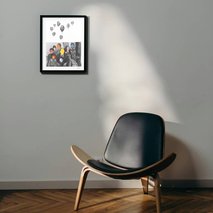 Keemo Gallery - Wholesale Art Print - Humanity Family History Art Print Wall Decor Collage B&W7