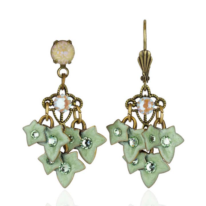 Anne Koplik Designs, Inc. - Wholesale Dangle Earrings - Lierre Crystal Ivy Leaf Earrings0
