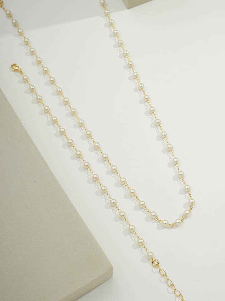 Collier ou Bracelet Chaîne à Perles de 4 mm | Sans ternissement pour la vente par Bossaglam Jewelry