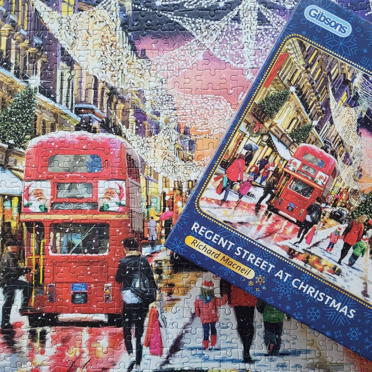 Gibsons Games Ltd – wholesale Puzzle – Adult – Regent Street at Christmas 1000 Piece Jigsaw Puzzle2
