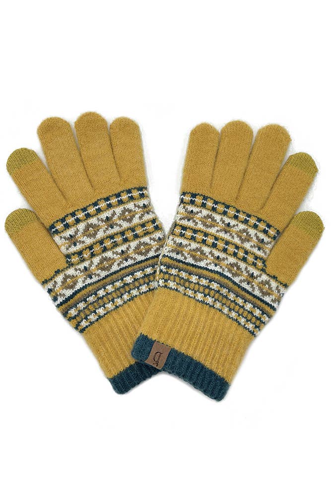 Hana - Wholesale Gloves - Women's - Aztec Knit Touch Gloves1