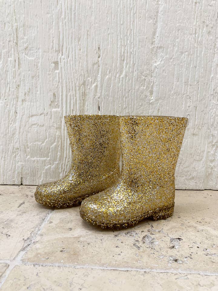 RACHA - Wholesale Rain Boots - Kids - Gold glitter rubber boots2