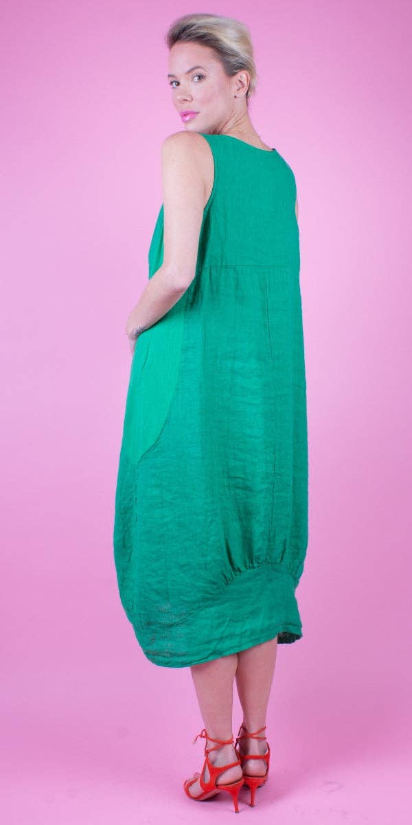 Gigi Moda - Wholesale Dress - Women's - Pure Linen Sleeveless Dress42