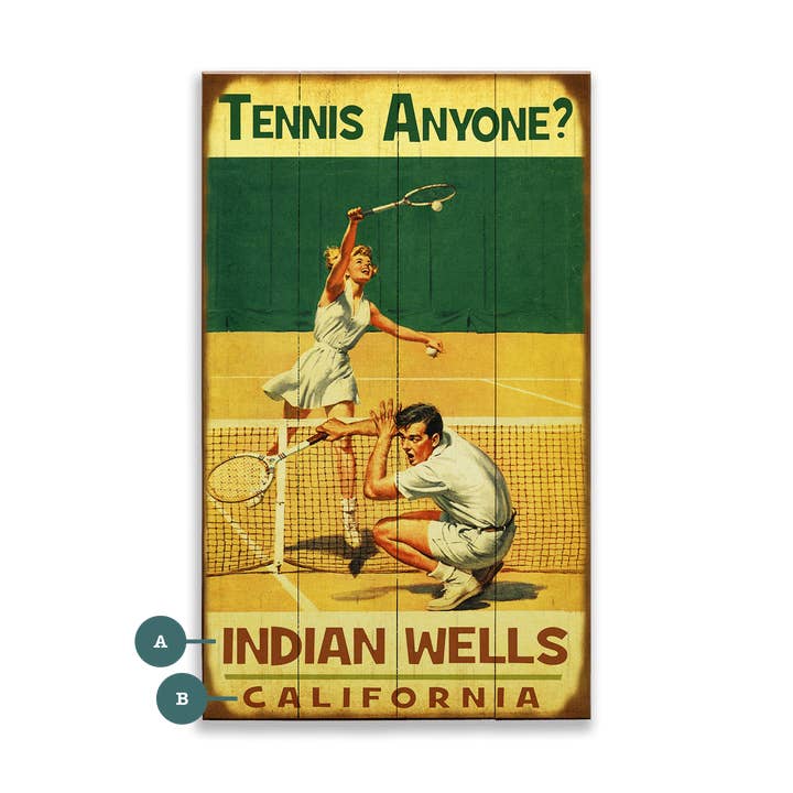 Tennis Anyone? - Wood & Metal Wall Art for wholesale by Old Wood Signs