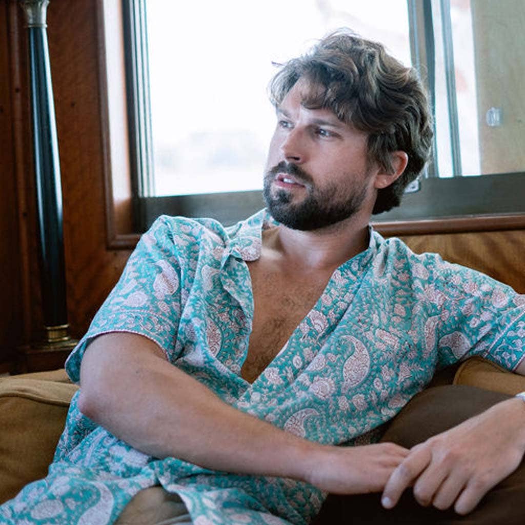 Block+Ink - Wholesale Button Down Shirt - Men's - Teal Paisley