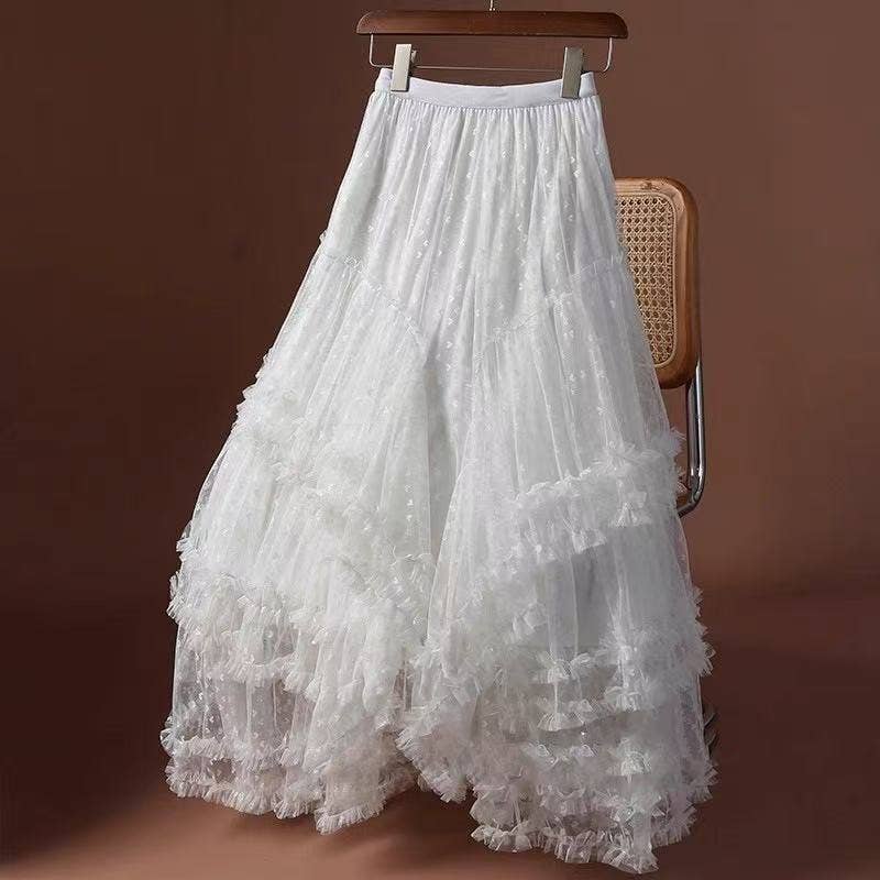 Miss Sparkling – wholesale Kjol - Dam – Maxikjol i mesh med volanger5