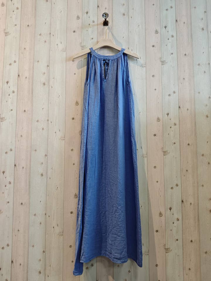 REF 72330 DRESS WITH BACK BOW 100% LINEN for wholesale by Linen & More