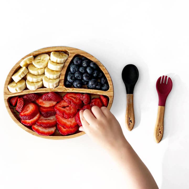 Avanchy - Wholesale Flatware set – Kids & Baby - Training Fork | Bamboo & Silicone10