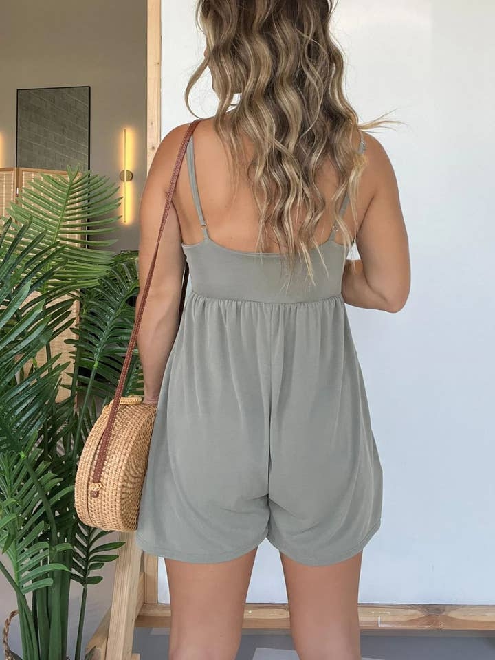 Rosa Clothing - Wholesale Romper - Women's - basic chill & loose tennis camisole romper
