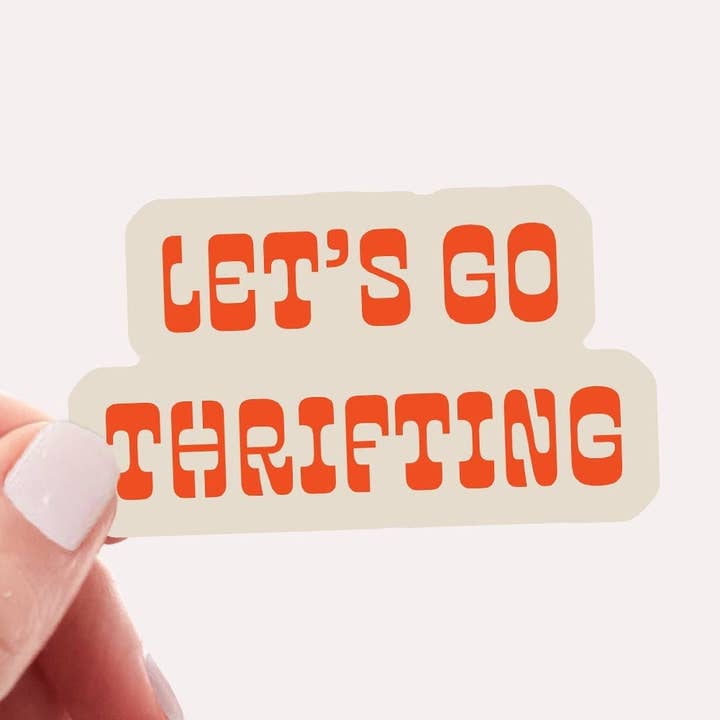 Let's Go Thrifting / Water Resistant Sticker for Water Bottl for wholesale by Saguaro Creative Co.