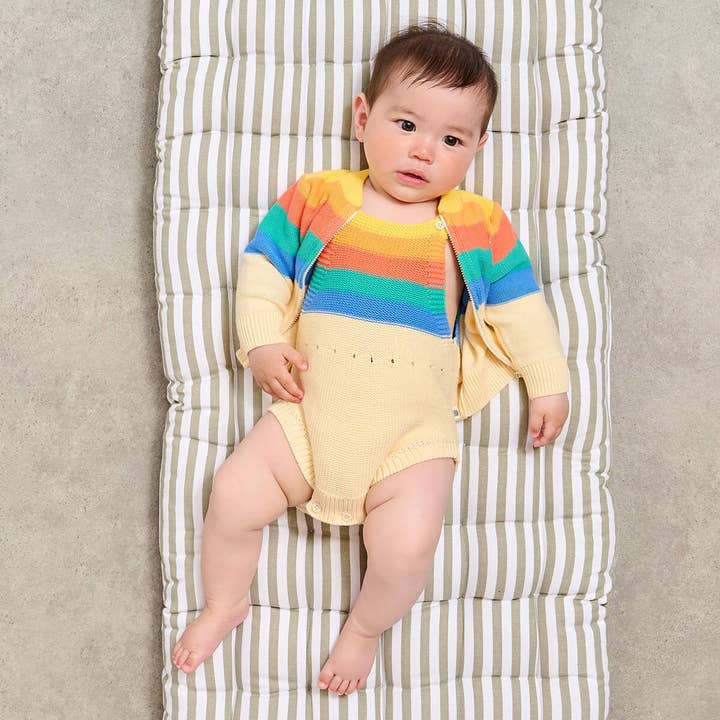 Rainbow Stripe Kids & Baby Cardigan - Barnacle for wholesale on Faire2