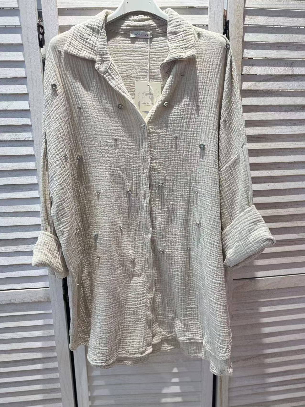 VICTORIA&ISAAC - Wholesale Button Down Shirt - Women's - OVERSIZED COTTON GAUZE SHIRT (Copy)3