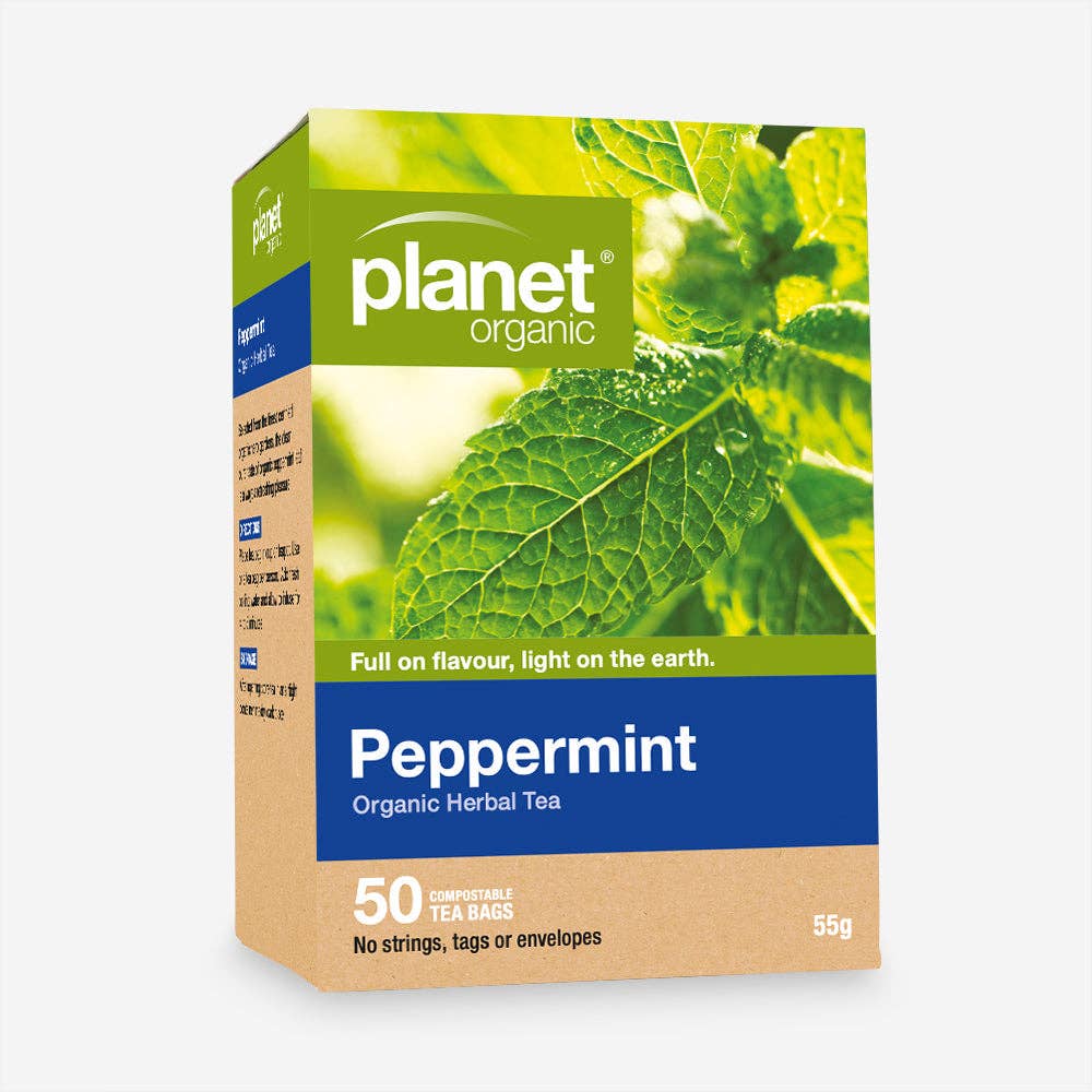 Planet Organic - Wholesale Tea Bags - Peppermint Tea 50 Tea Bags - Certified Organic0