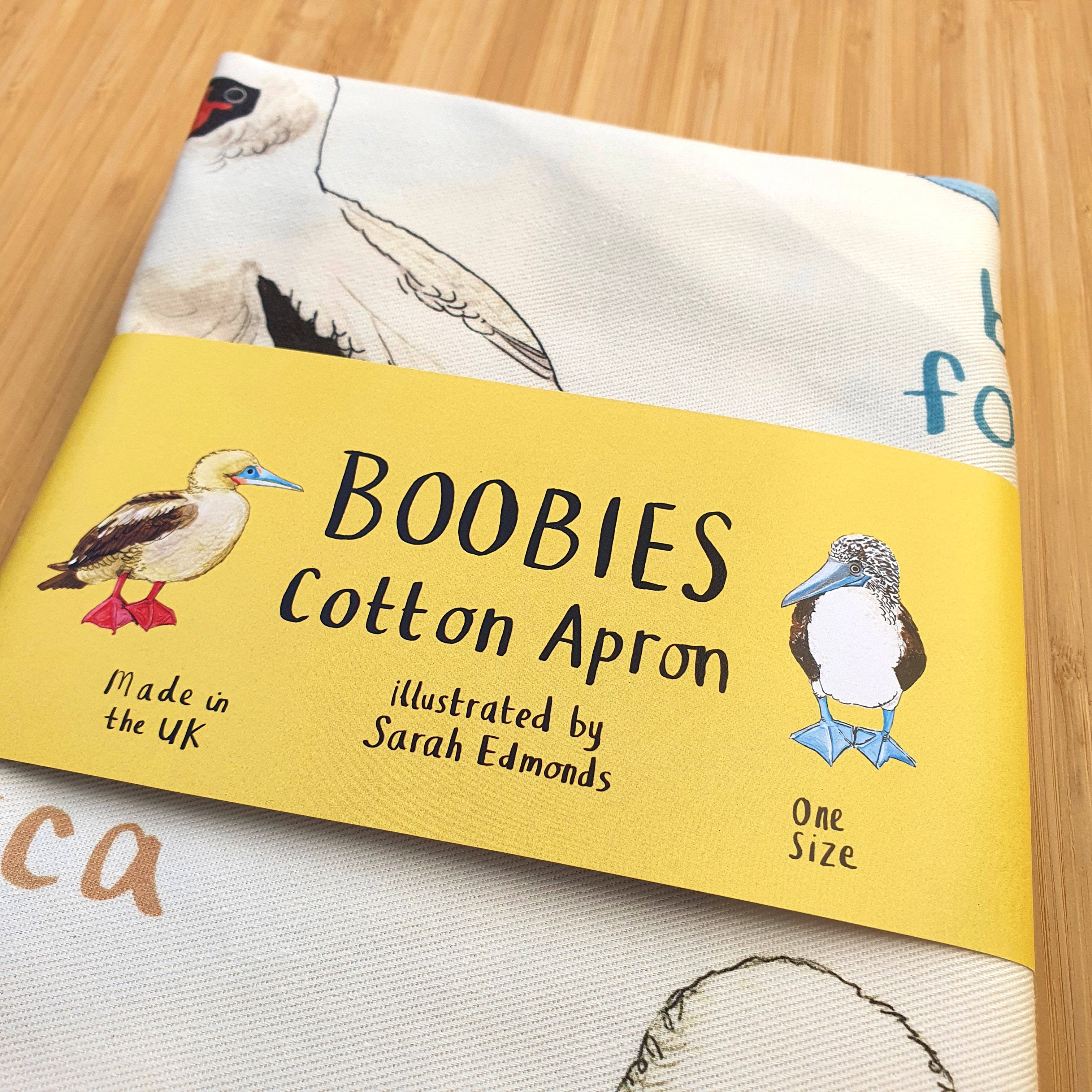 Sarah Edmonds Illustration – wholesale Apron – Boobies Bird Cotton Apron1