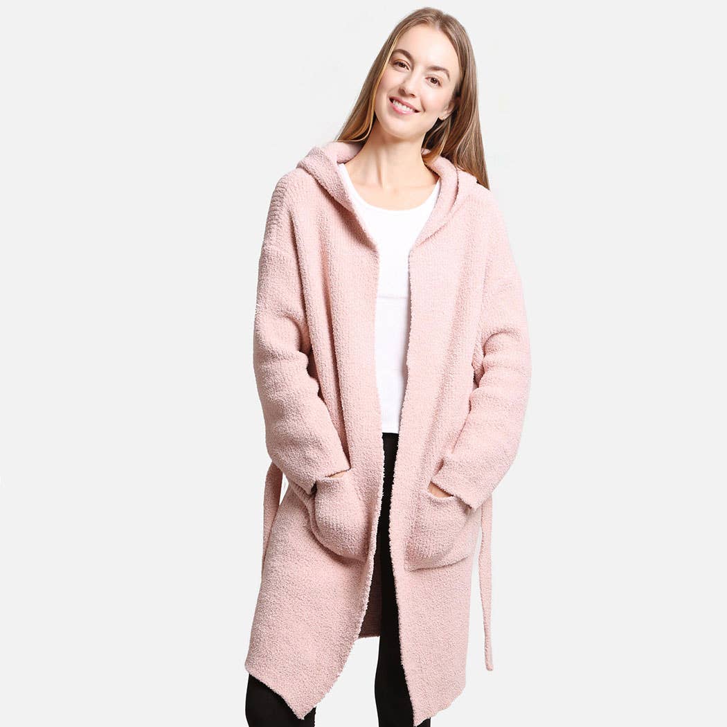 Fashion City - Venta al por mayor Bata - Mujer - Bata con capucha suave de color liso con bolsillo10