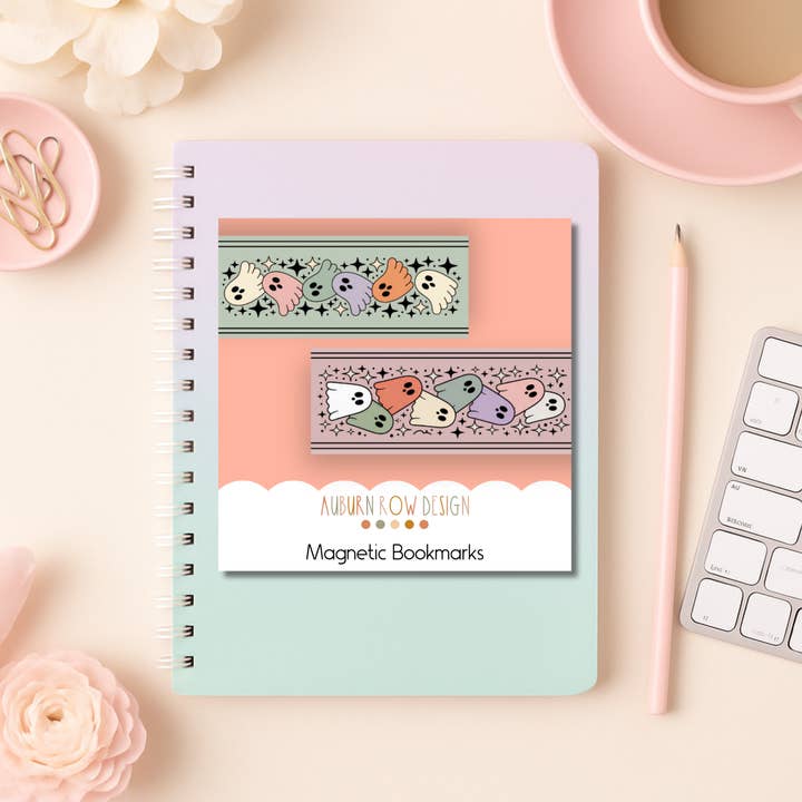 Auburn Row Design - Wholesale Bookmark - Pastel Ghost Magnetic Bookmark Set5