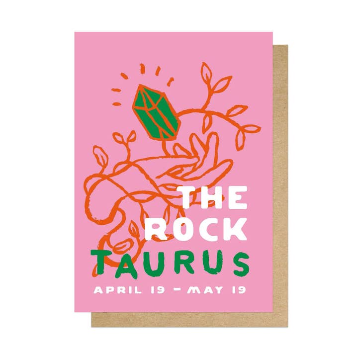 Taureau - Carte de Vœux en Relief The Rock pour la vente par East End Prints - Greetings Cards & Postcards