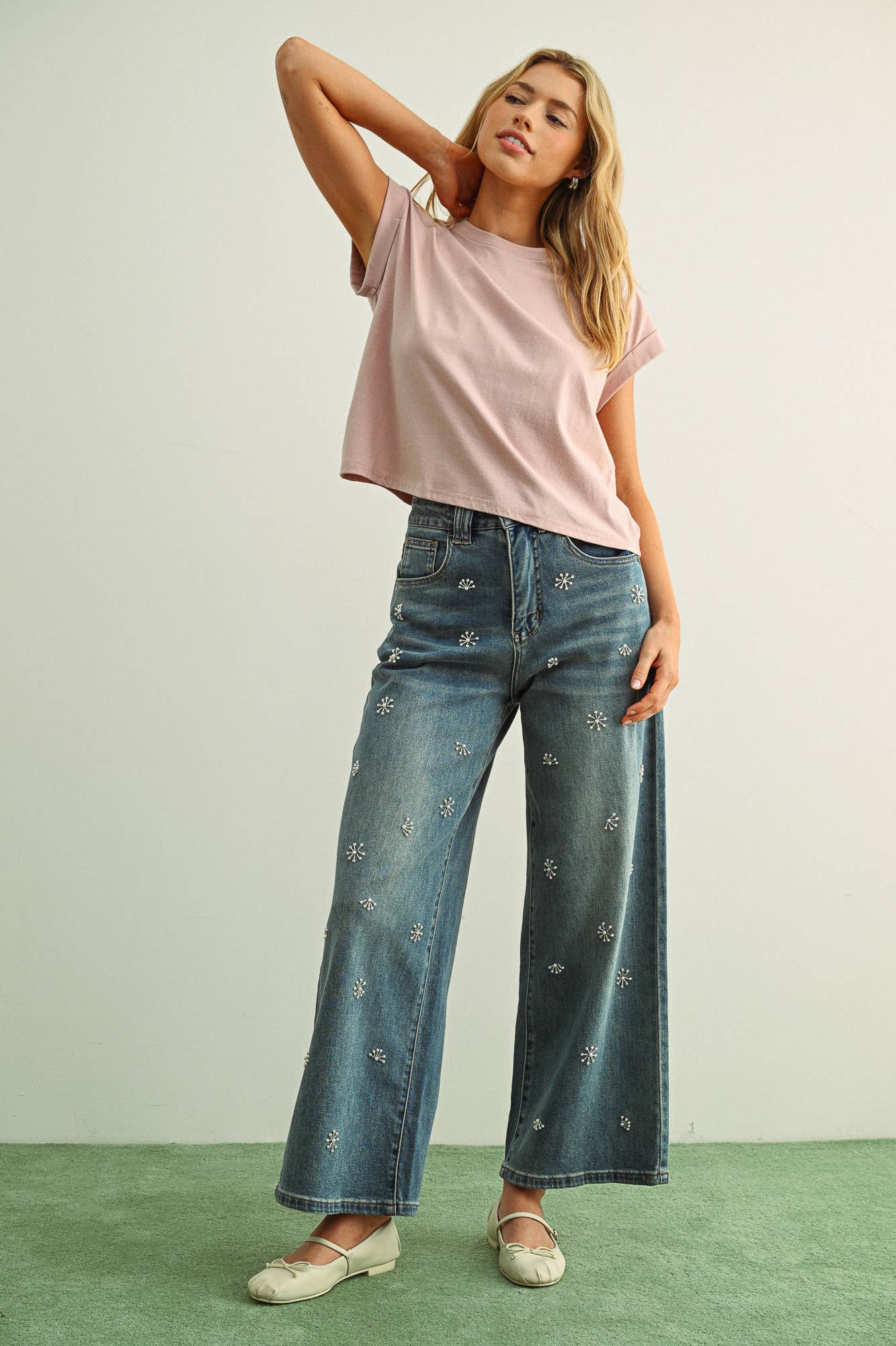 MIOU MUSE - Venta al por mayor Blusa - Mujer - Blusa de manga con puño y cuello redondo27