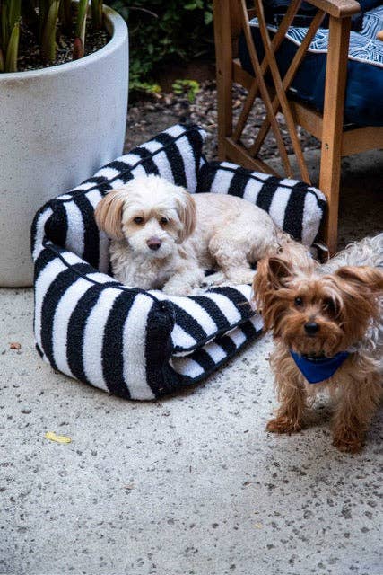 Glow Pups - Vendita all'ingrosso Letto - Cani - Cuccia Divano a Righe Bianche e Nere Chic Comfort per Cani7