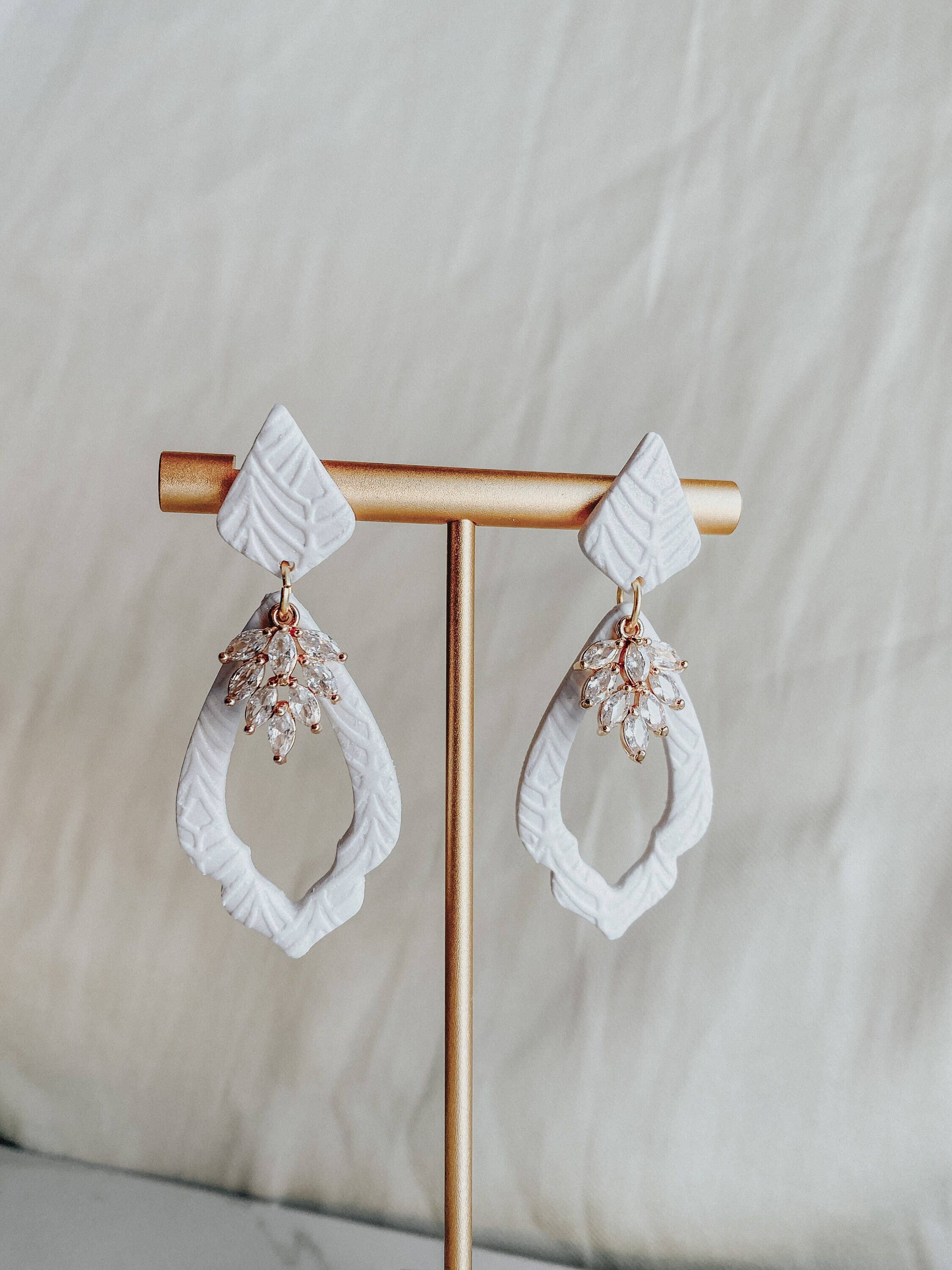 Clay & Fern Co. - Wholesale Dangle Earrings - Dahlia Earrings - Gold | Modern Wedding Jewelry1