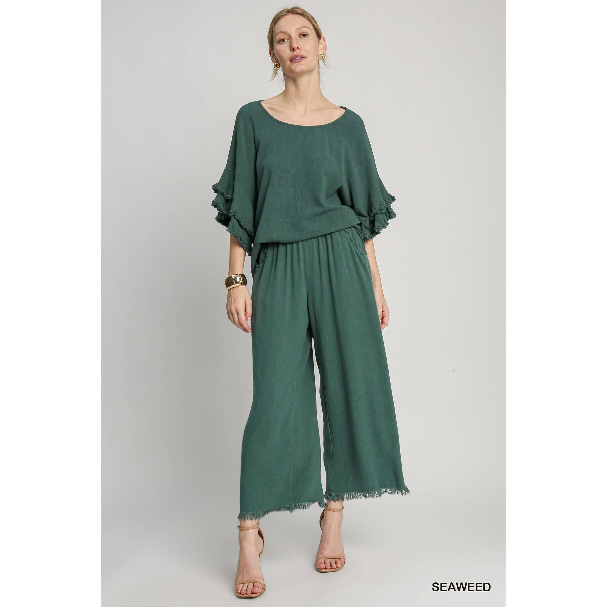 STYLE USA – Großhandel Hose – Damen – Hose aus einer Leinenmischung mit elastischem Bund3