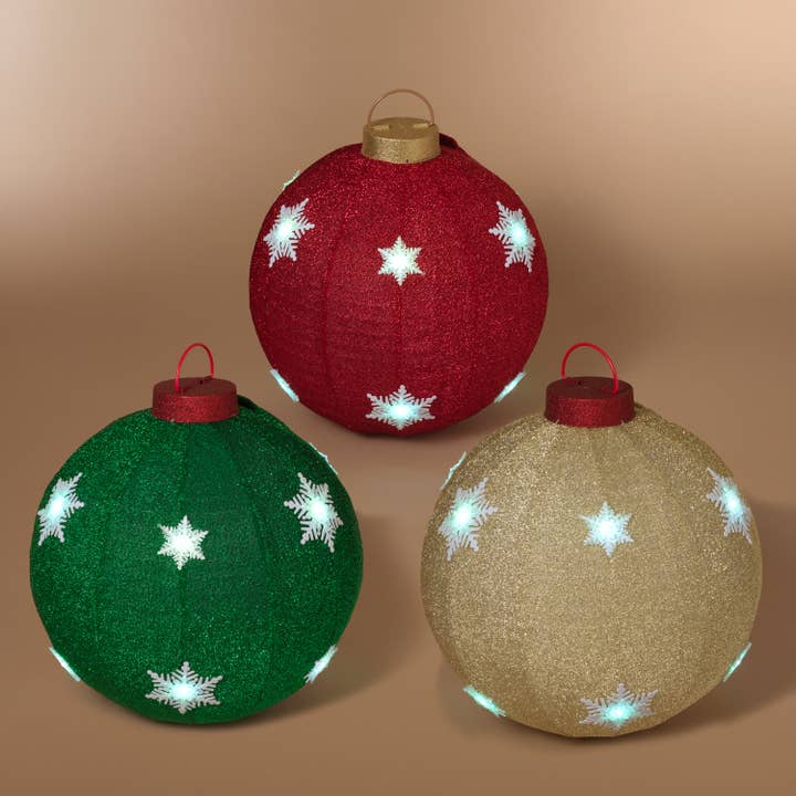 Gerson Christmas 23.5"D B/O Lighted Collapsible Holiday Ball for wholesale by The Gerson Companies