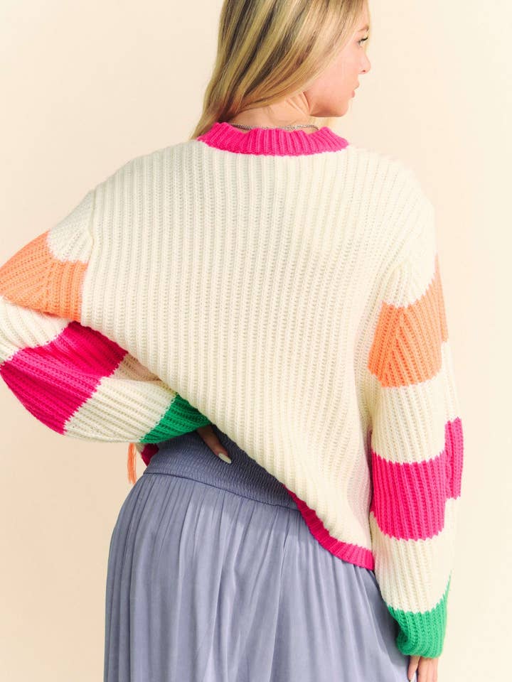 GRÄDDE MULTI PLUS TJOCK TRÅD BLOMMIG FLERRANDIG TRÖJA för wholesale på Faire6