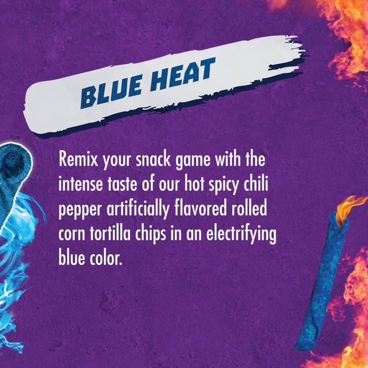 Shop The King - Wholesale Chips - Takis Blue Heat Rolled Tortilla Chips, Hot Chili Pepper Artificially Flavored, 9.9 Ounce Bag (Pack of 14)