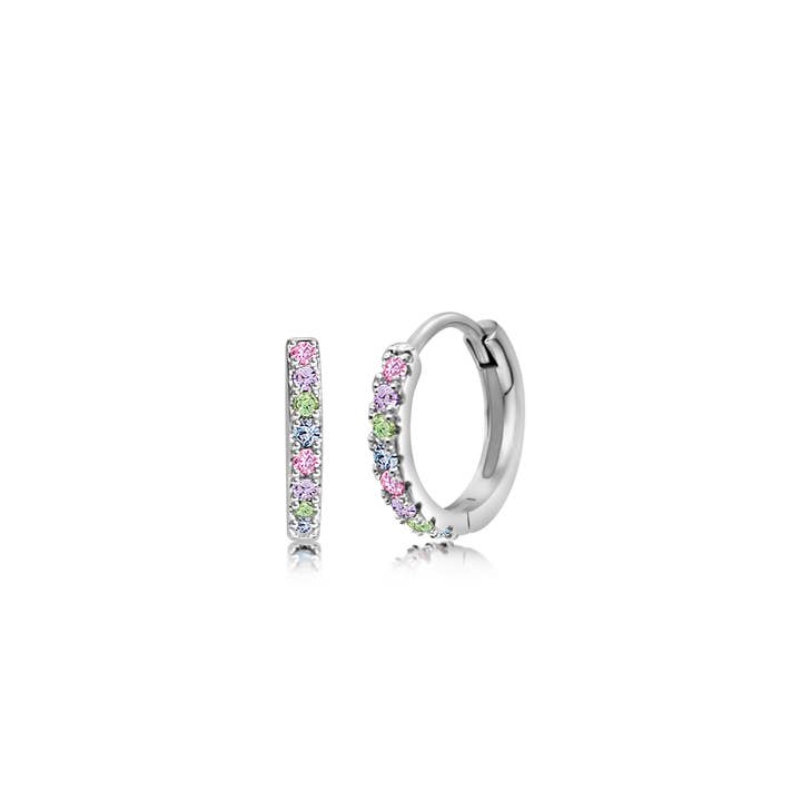 Chanteur - Wholesale Earrings - Kids - Multi Color Crystal Palladium plating Girl Leverback Earring