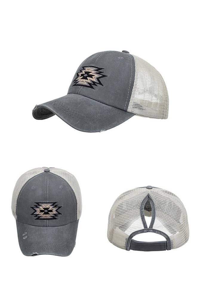 UNISHE - Wholesale Truckerpet - Dames - Azteeks geborduurde western baseballpet - minimale bestelhoeveelheid 3 stuks ZMM0191