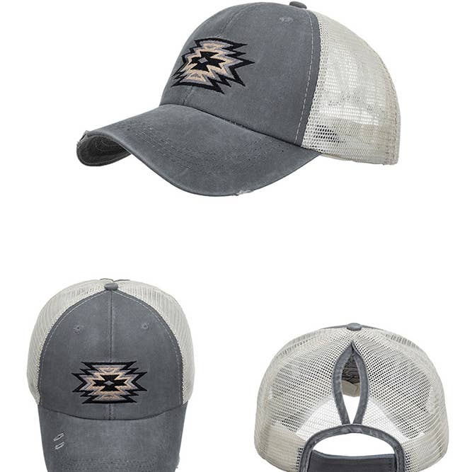 UNISHE - Wholesale Truckerpet - Dames - Azteeks geborduurde western baseballpet - minimale bestelhoeveelheid 3 stuks ZMM0191