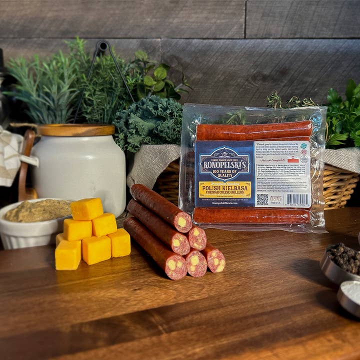 Konopelski Meats - Wholesale Sausage - Konopelski Meats Kielbasa Snack Sticks w/ Cheese - 32 - 8 oz