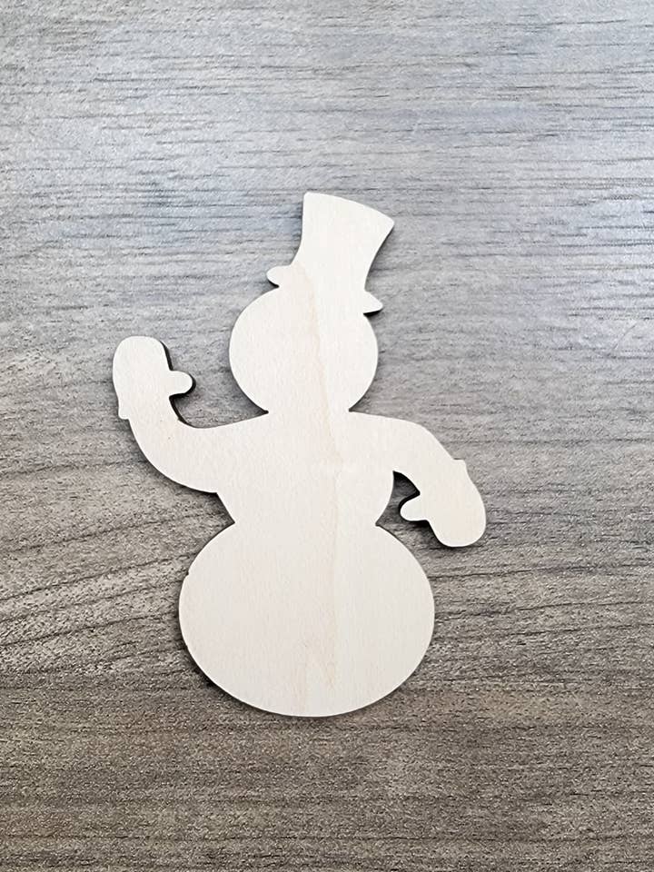 Snowman Unfinished Christmas Wood Shape Cutout Craft Sign for wholesale by KobasicCreations
