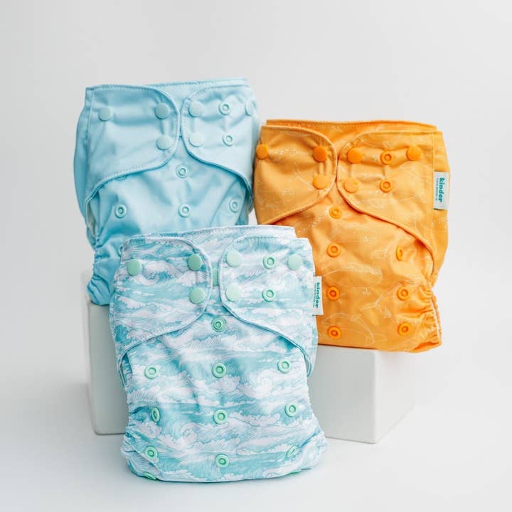 Kinder Cloth Diaper Co. - Wholesale Diaper (Cloth) - Baby - Nature: Essentials Pocket Cloth Diaper with Athletic Wicking Jersey, Grows with your Baby3