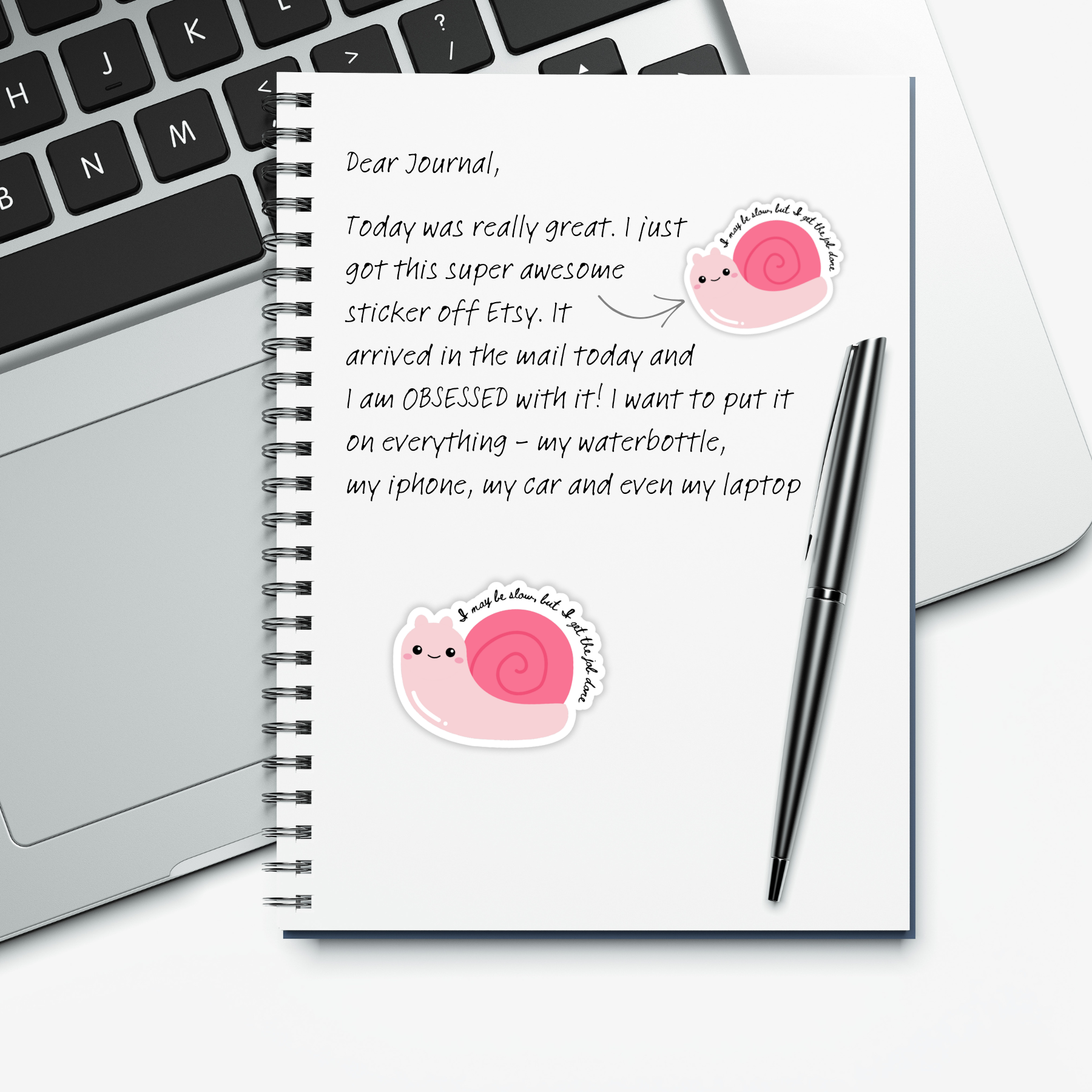 Coyote Color – wholesale Sticker – Cute Snail Sticker "I May Be Slow But I Get Things Done"2