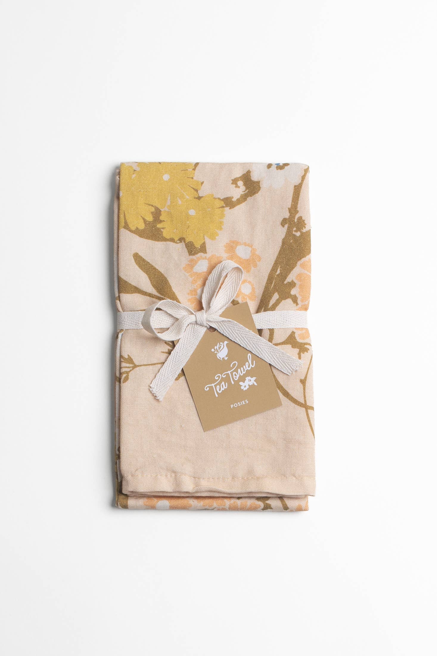 Flowerie - Wholesale Tea Towel - Homebody Cotton Linen Tea Towel | Pink Posies Floral1