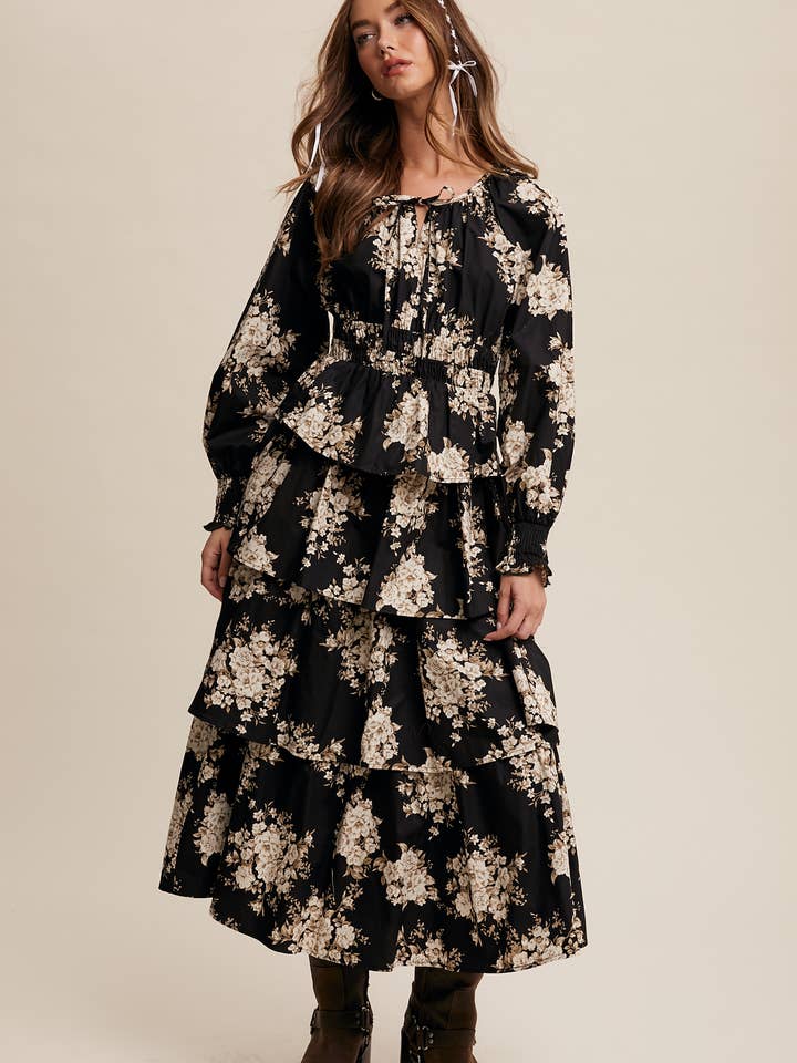 Floral Tiered Maxi Dress for wholesale by Listicle