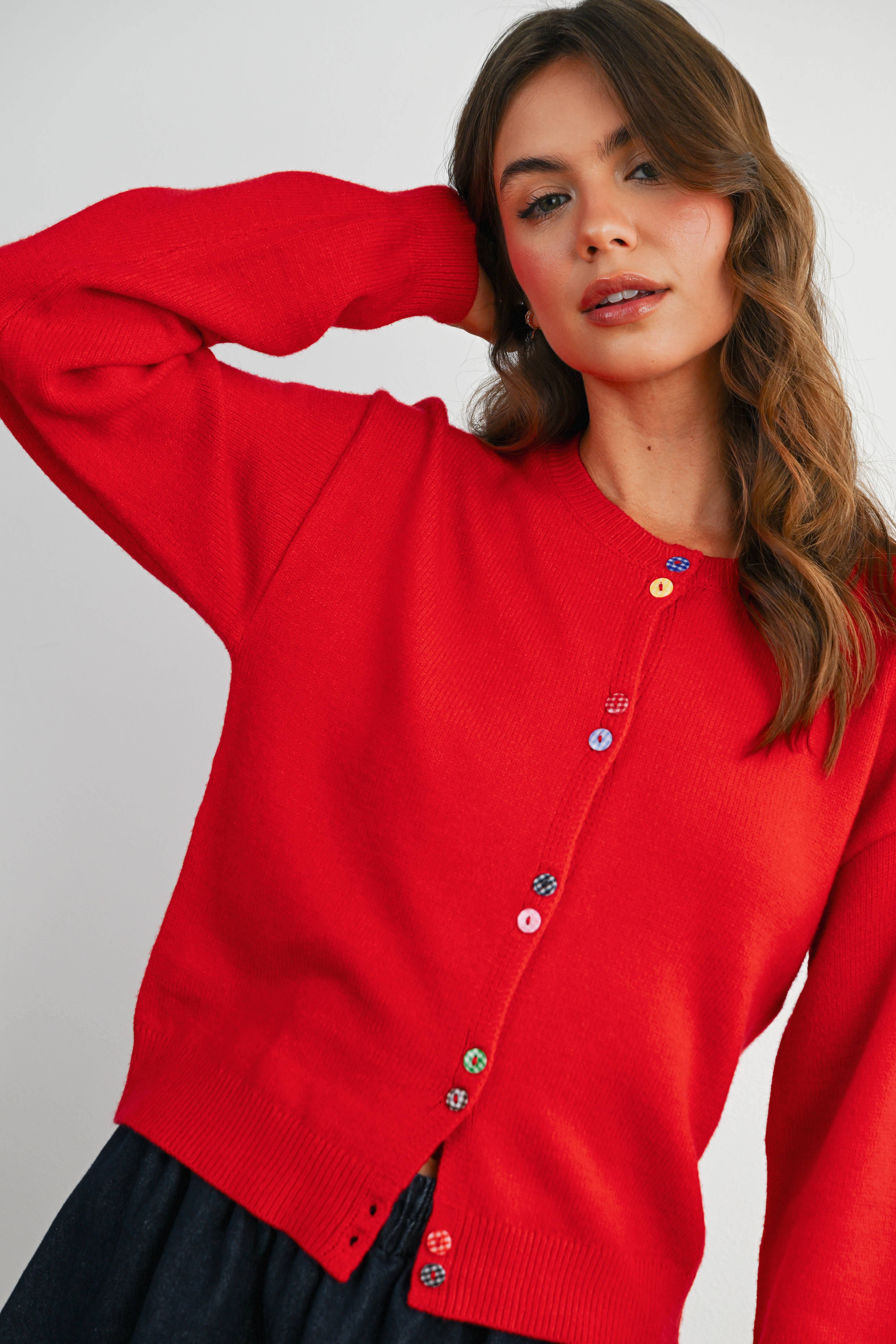 BUTTERMELON - Wholesale Cardigan - Women's - Long Sleeve Buttoned Cropped Cardigan - BMC79065