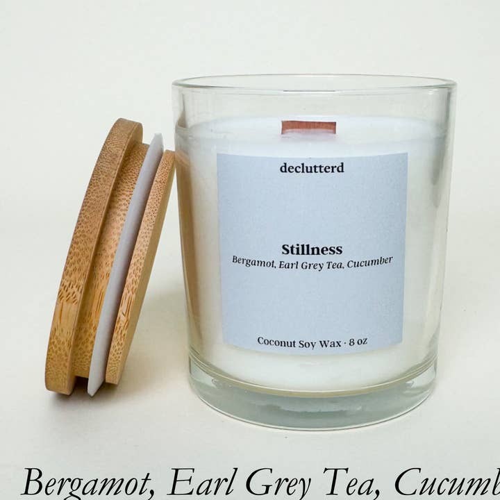 Candle Wood Wick Stillness Non Toxic Coconut Soy Wax for wholesale by declutterd