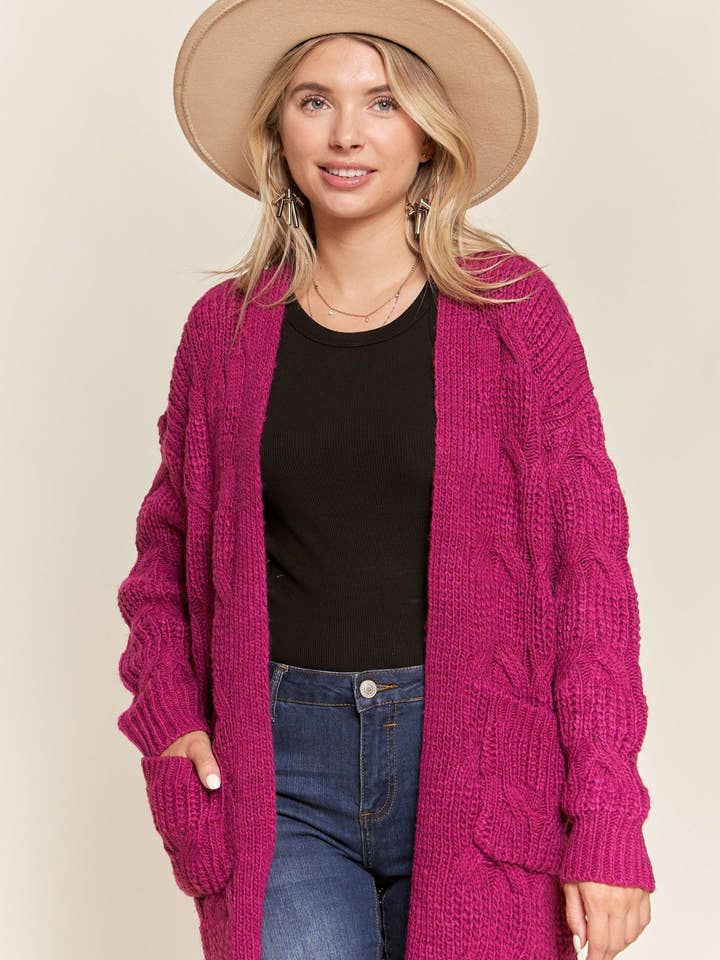 LESW3217-KABELSTICKAD TRÖJA KOFTA för wholesale av Madelyn