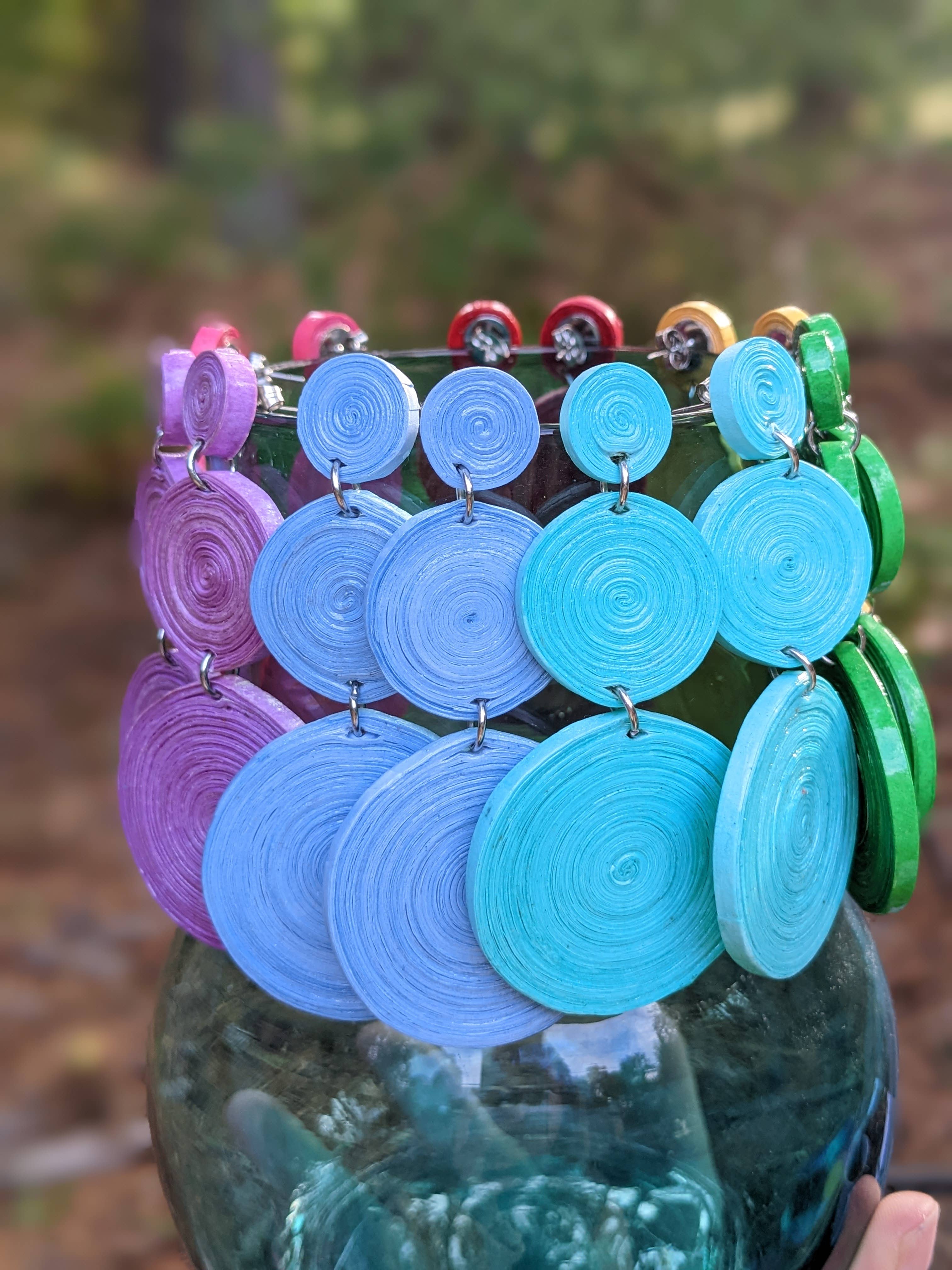 Lumago Designs - Wholesale Stud/Post Earrings - RC round paper bead stud earrings Case6