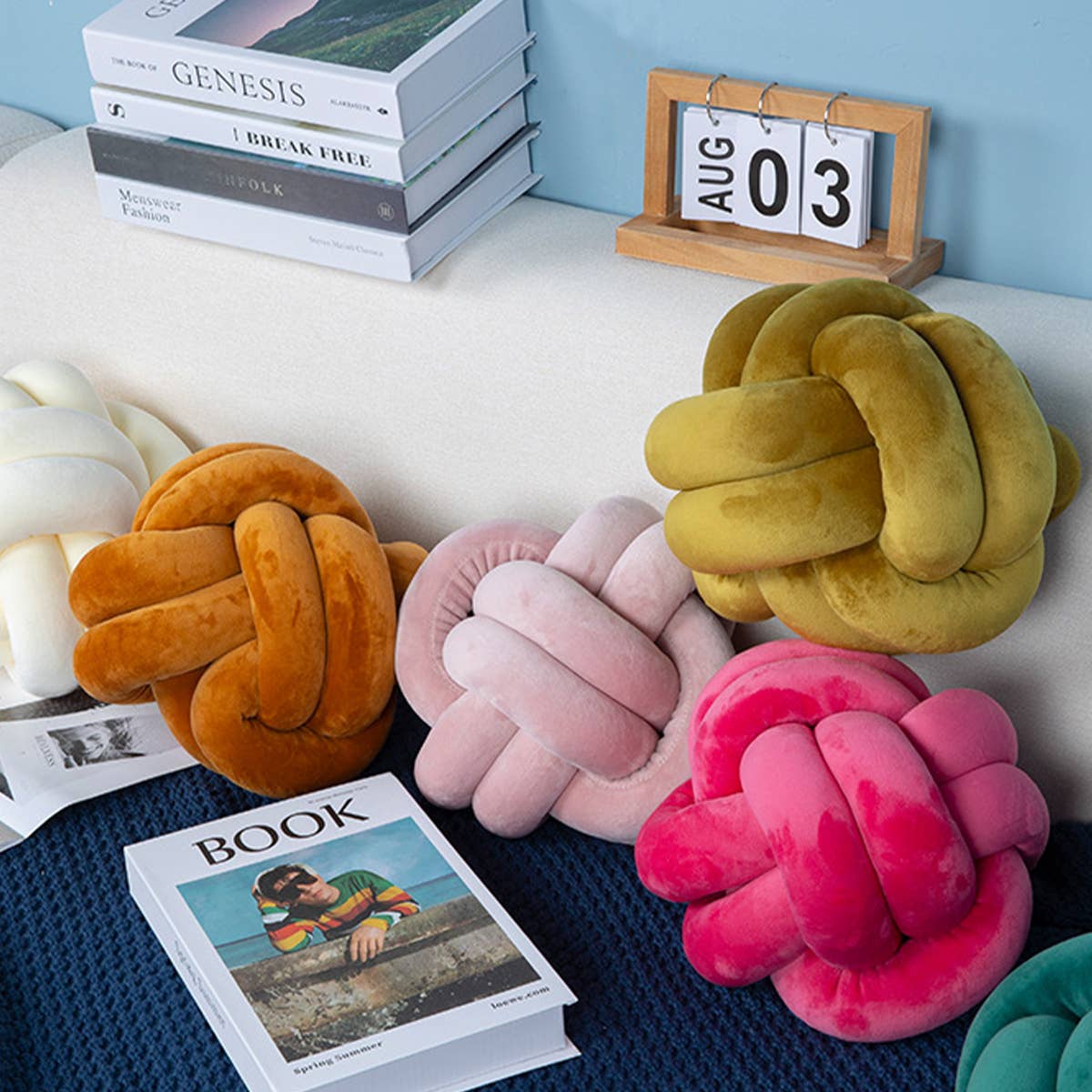 ACCITY - Wholesale Throw/Decorative Pillow - KNOT WITH TWO STRANDS OF ROPE PILLOW CUSHION_CWMM08599