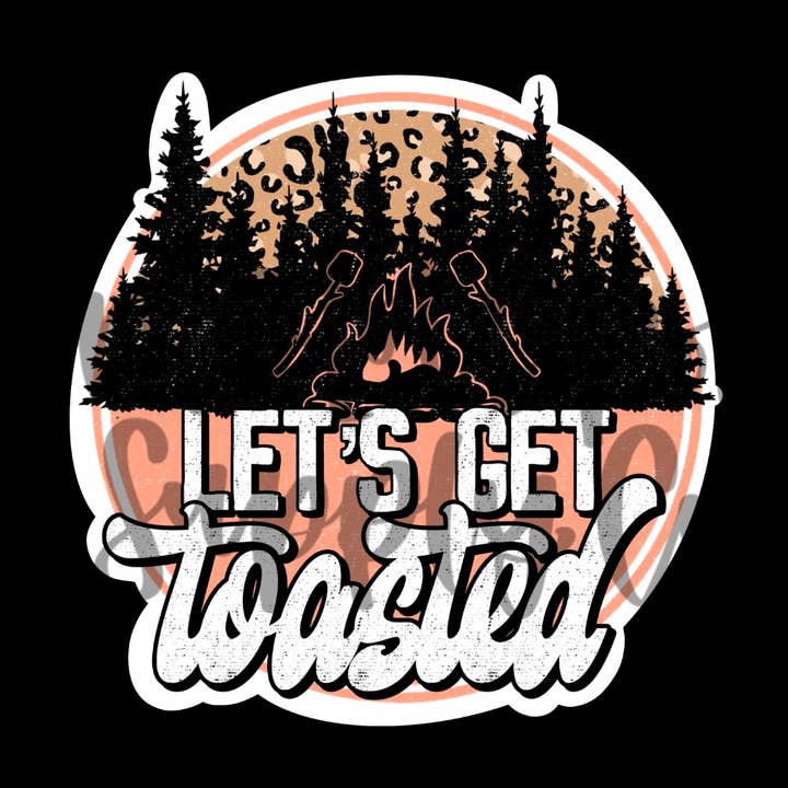 Autocollant Let's get Toasted pour la vente par Lem&Lollipops Supply Co. LLC