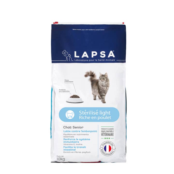 DRY CAT KIBBLE SENIOR STERILIZED LIGHT CHICKEN 10 KG for wholesale by LAPSA