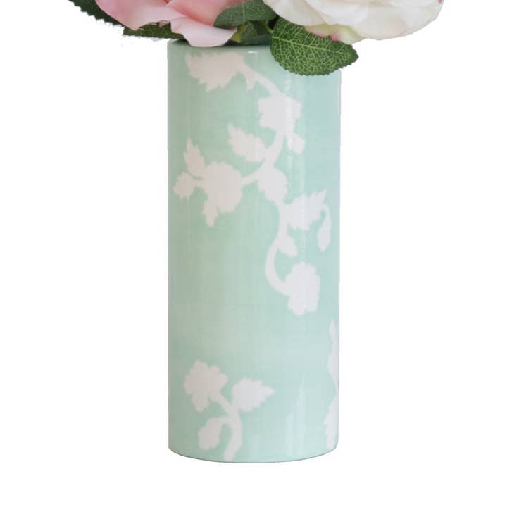 Chinoiserie Dreams Column Vase for wholesale by Lo Home | Ruby Clay