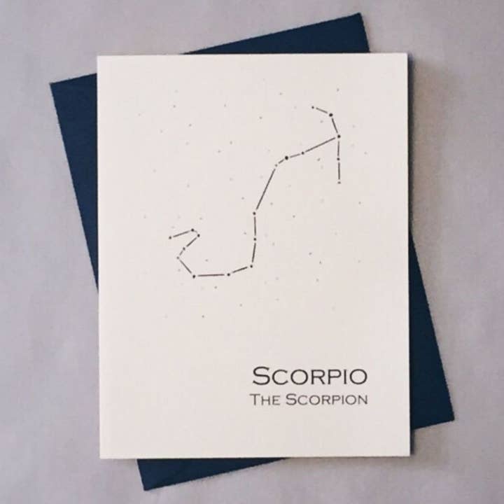 Scorpio Constellation Stjärntecken födelsedagskort för wholesale av theBird+theBeard