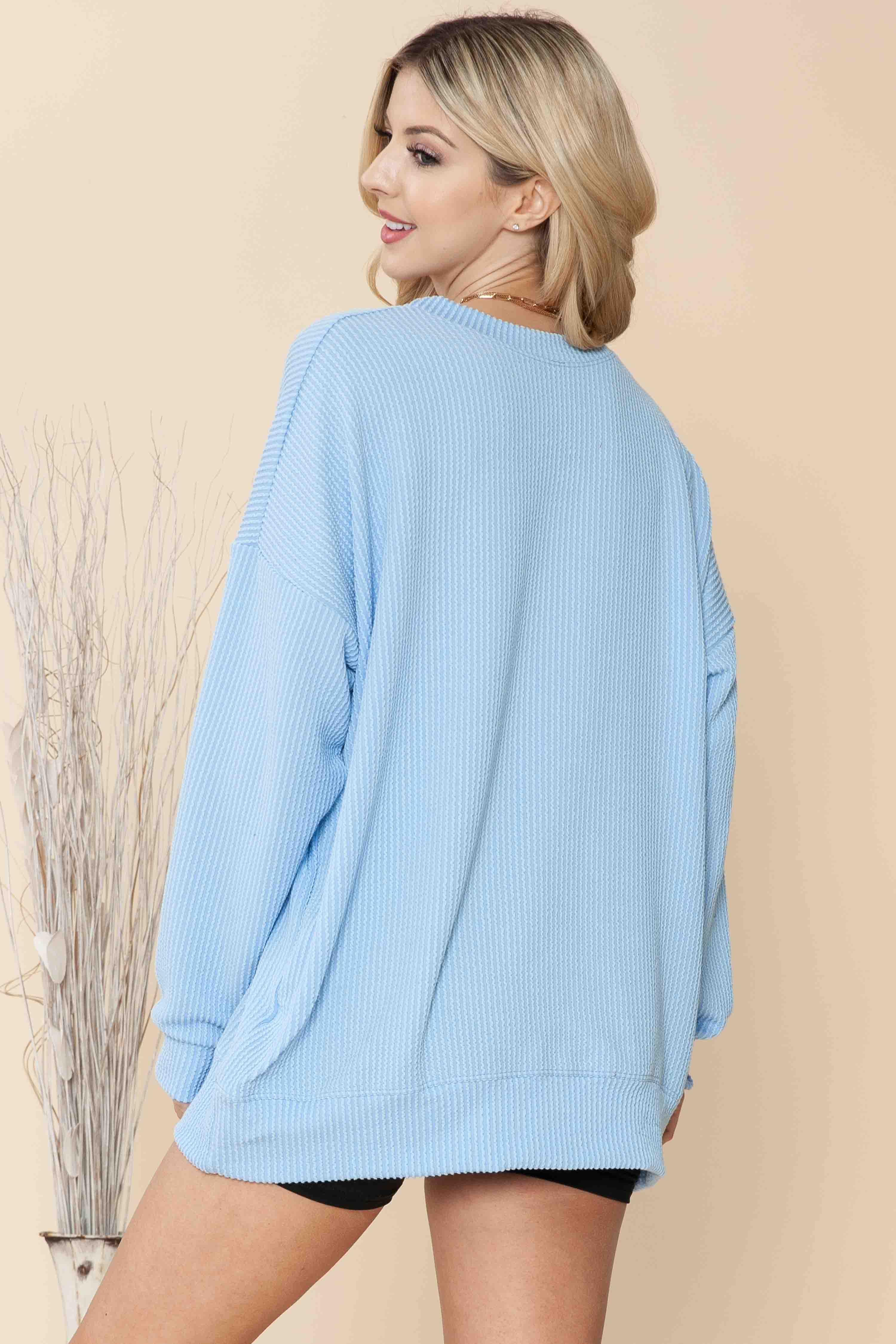 Burgundy Apparel - Wholesale Sweatshirt - Women's - WAVE RIB OVERSIZED SWEATSHIRT20