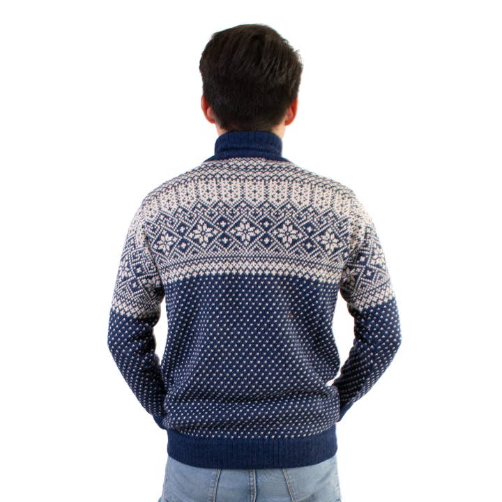 L.A.M Bolivia – Engroshandel Pullover - Herre – 100% Alpaca Trøje med Halv Lynlås La Paz