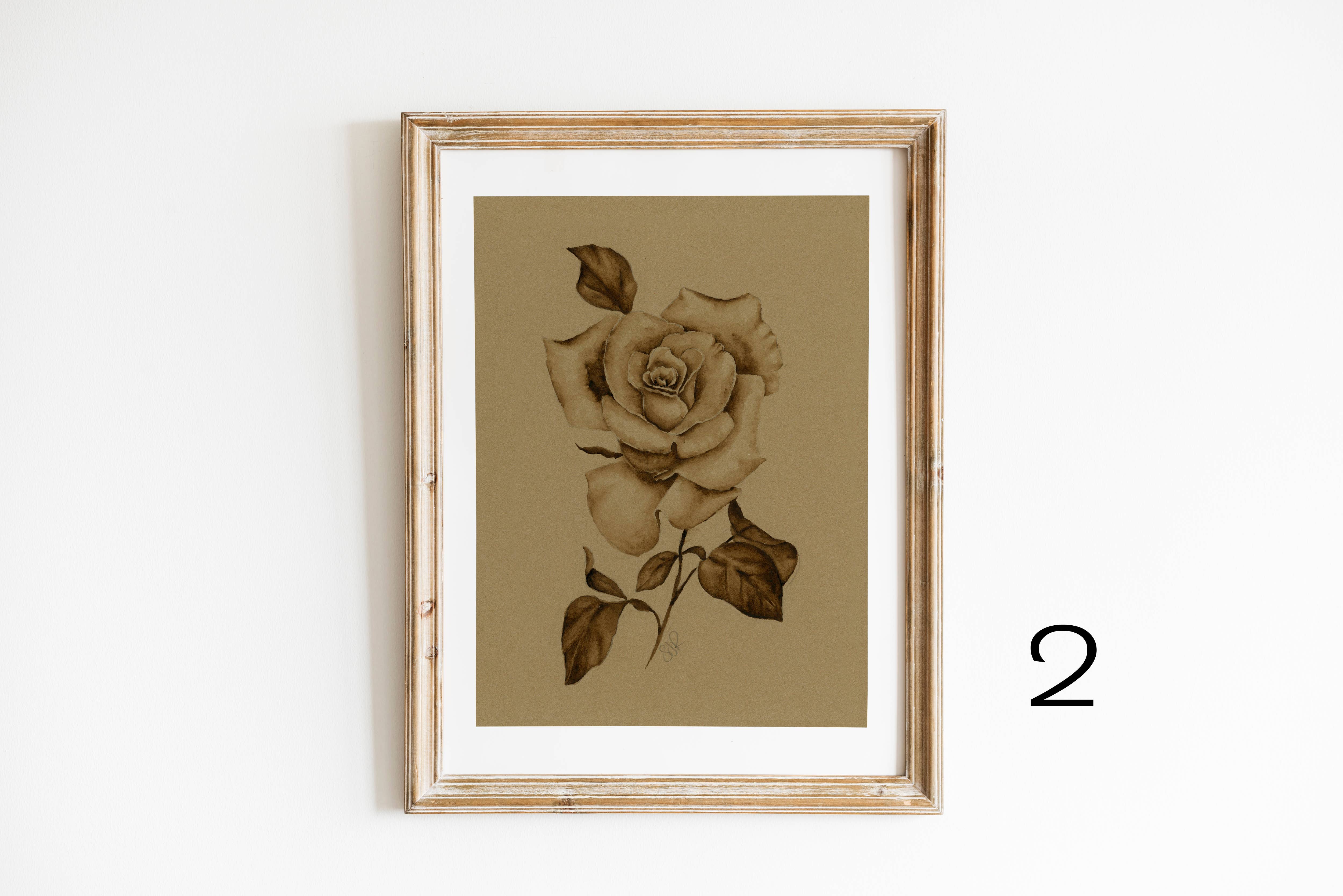 Sarah Jane Studio Art - Wholesale Art Print - Vintage Sepia Rose Prints1