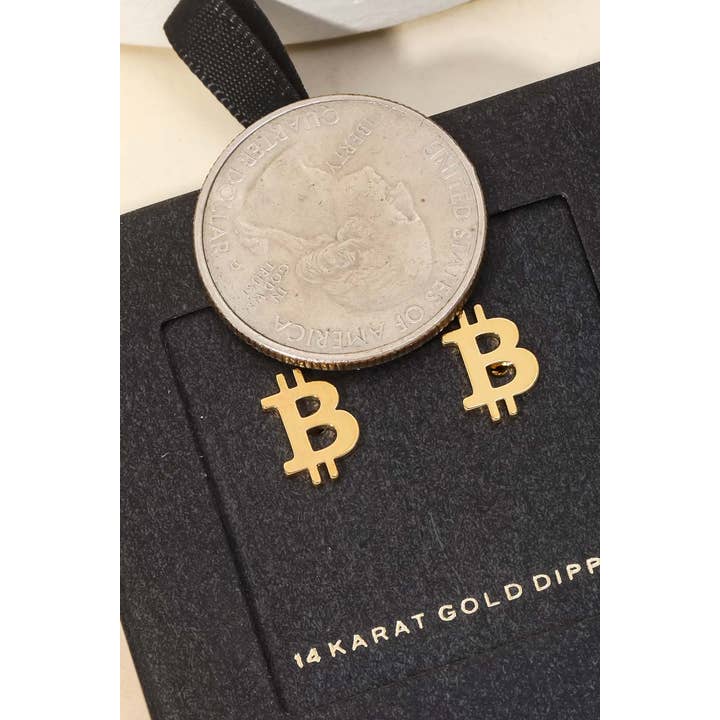 Anarchy Street â wholesale Stud/post earrings â Secret Box Mini Bitcoin Stud Earrings2